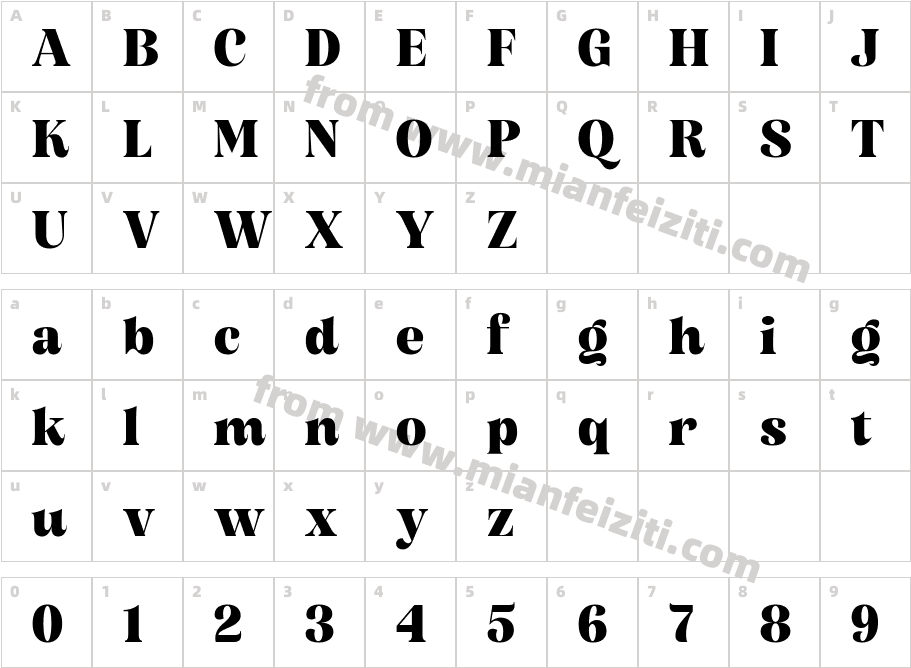 Borgalie Extra Bold字体映射图