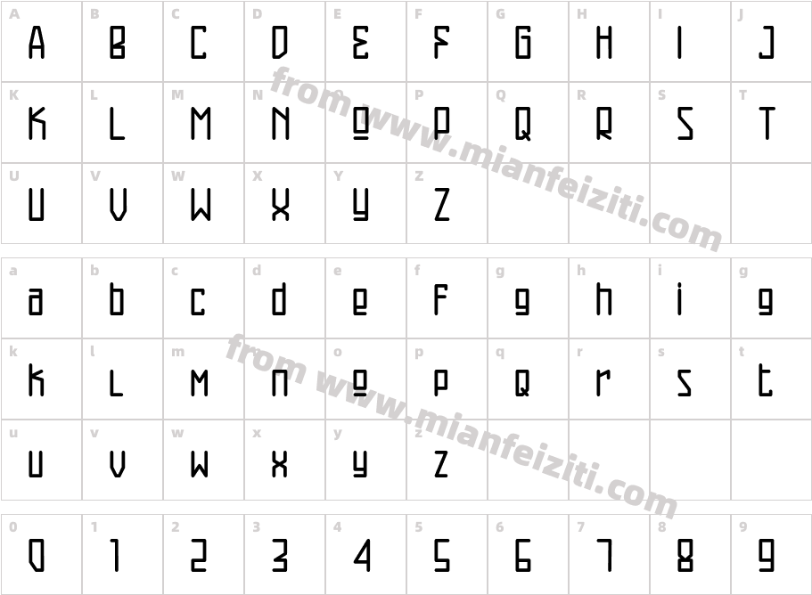 Buroq字体映射图