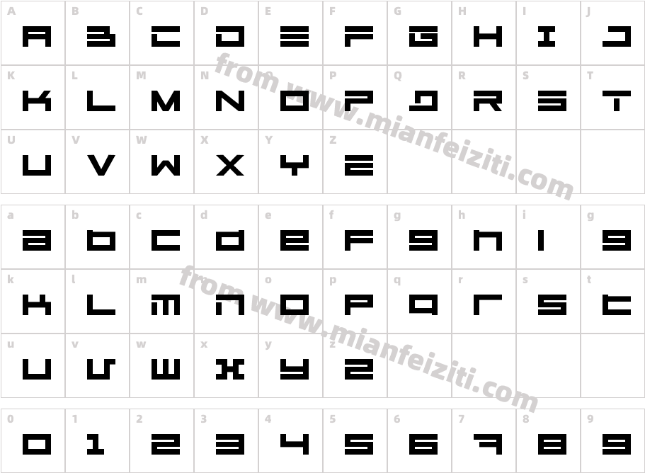 Megaton Extras LVV3字体映射图