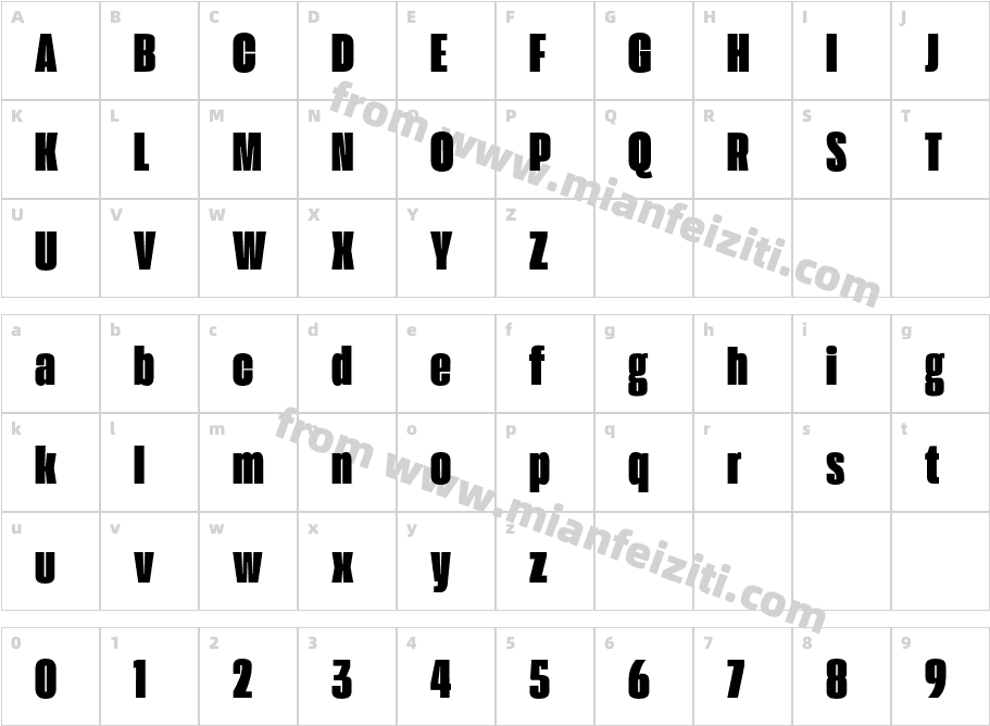 Extenda 50 Mega字体映射图