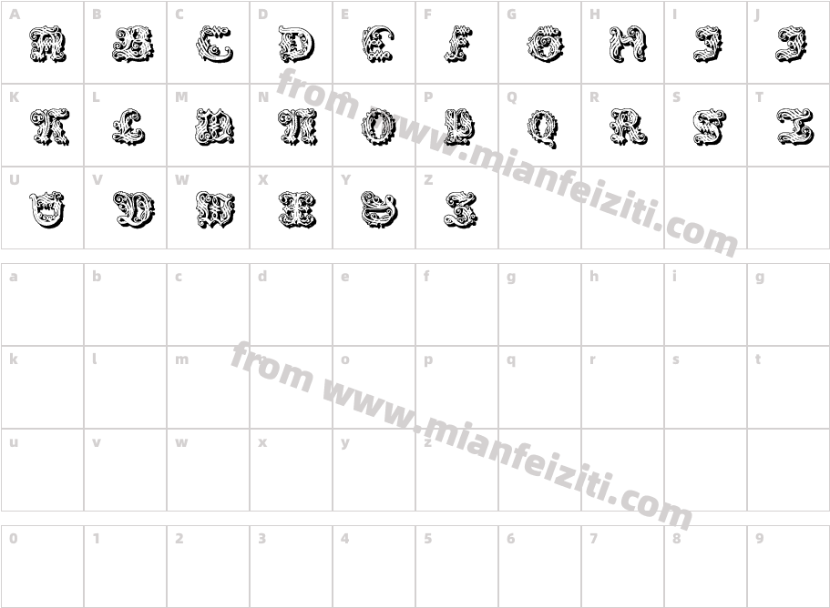 Cadels2 Shadow字体映射图