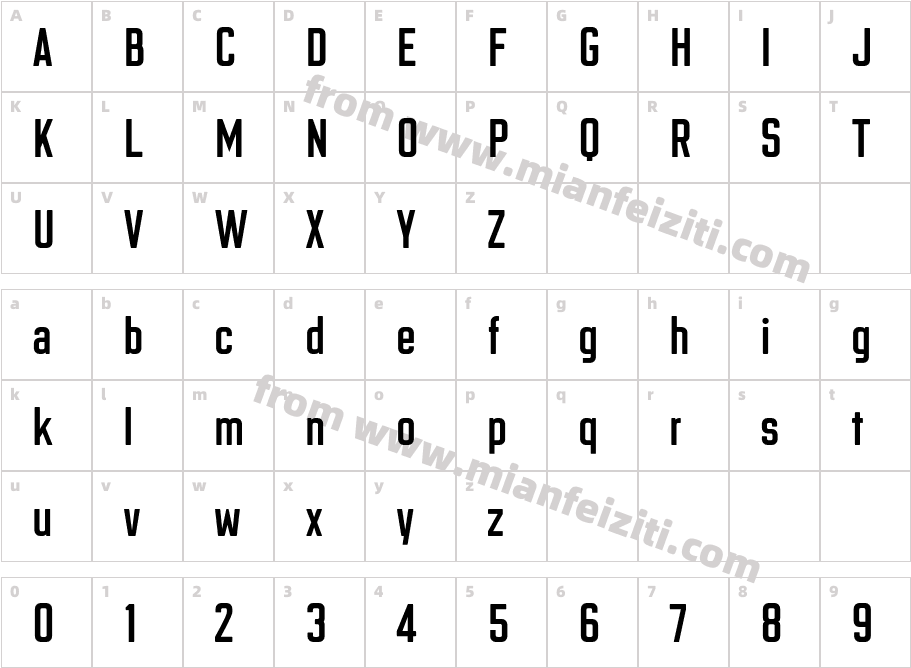 Clarke Medium字体映射图