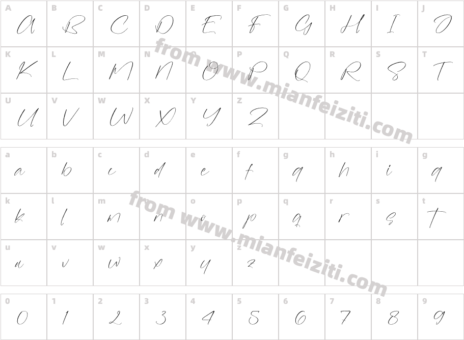Rusttesa Freshlis字体映射图