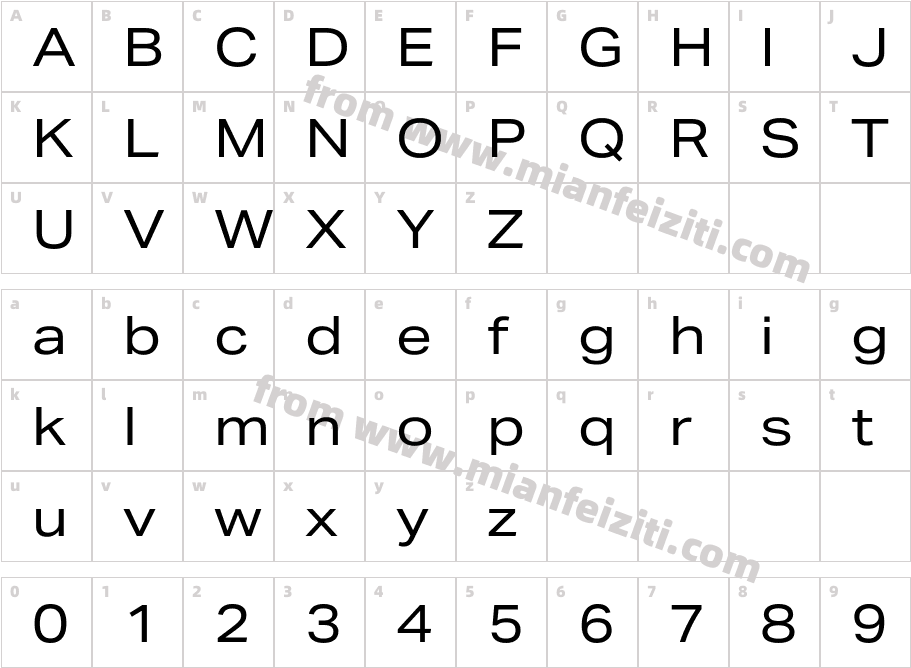 Aktiv Grotesk Ex Regular字体映射图