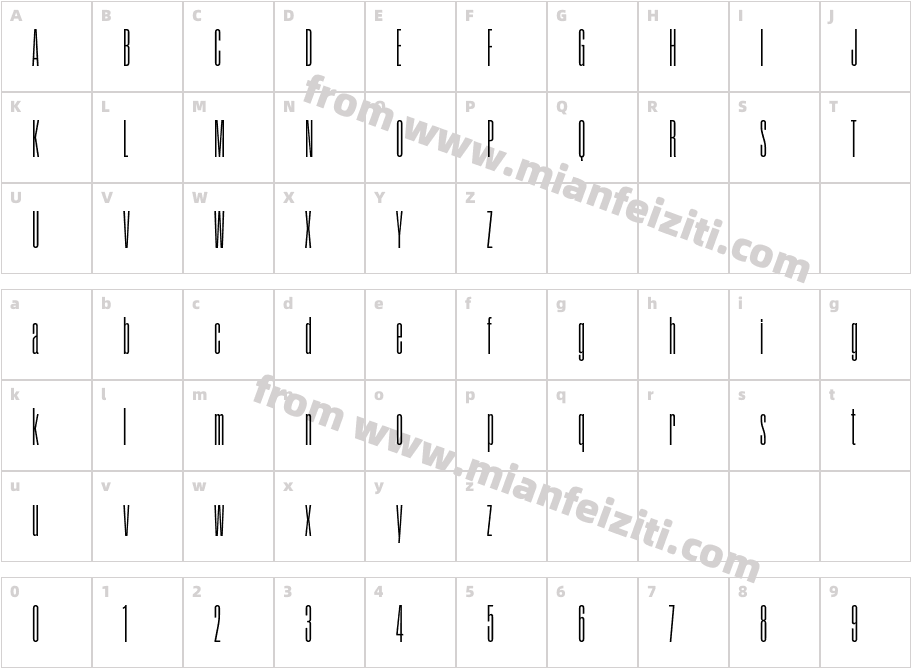 Coign Pro 73 Light字体映射图