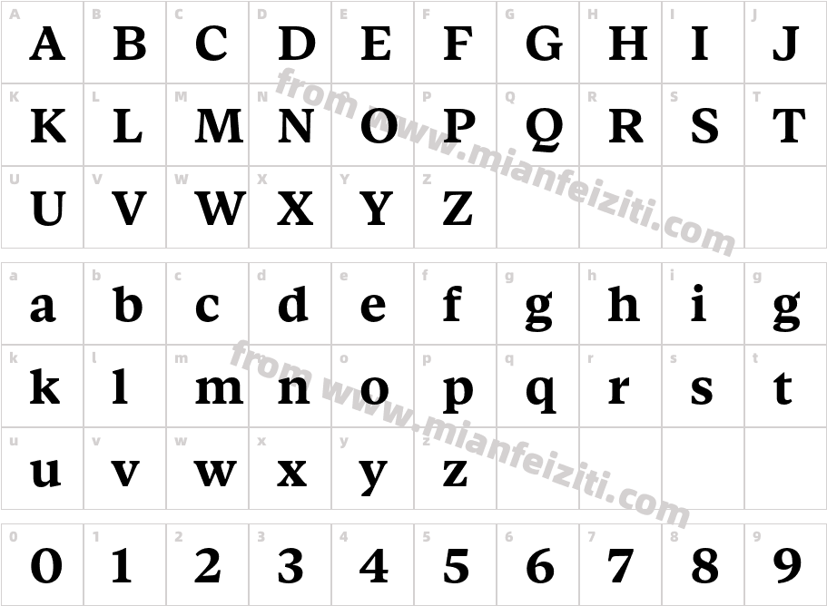 Gestura Text Bold字体映射图
