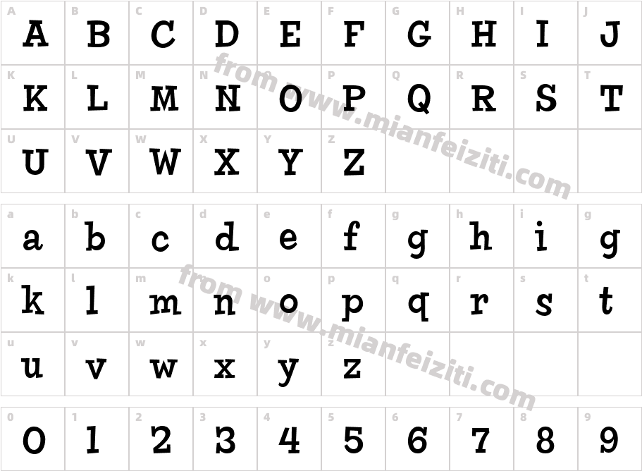 Chowderhead字体映射图