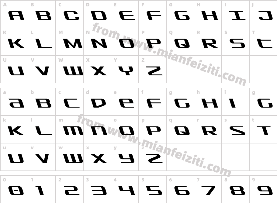 Sdf Leftalic Mo Vw字体映射图