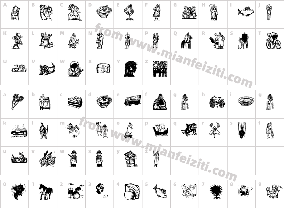 Miscellen DecO4字体映射图