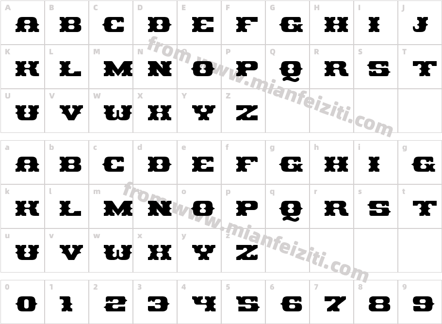 Pirates Gold G57O字体映射图
