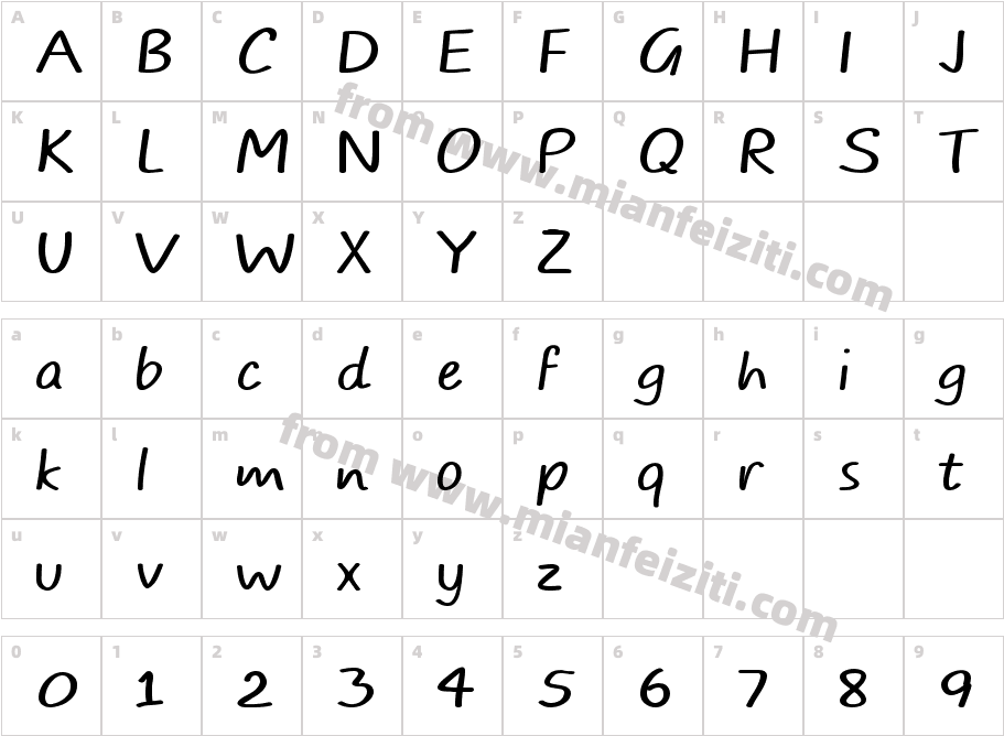 Typo Comics Light Demo 1q22字体映射图