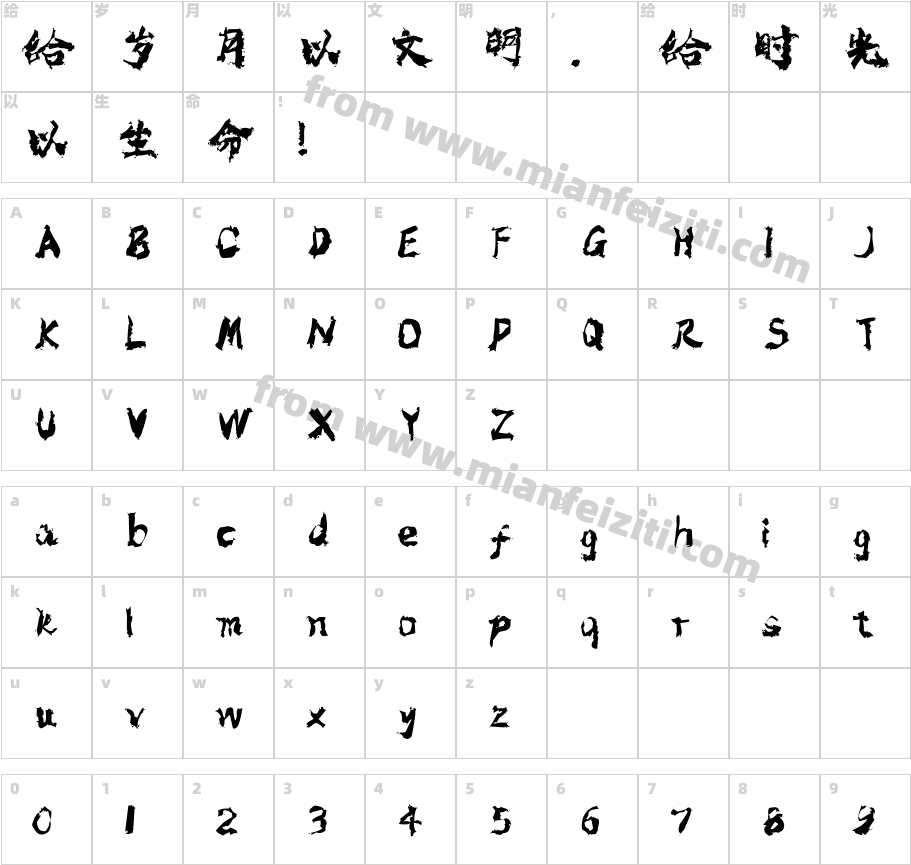 高清变形金刚字体字体映射图