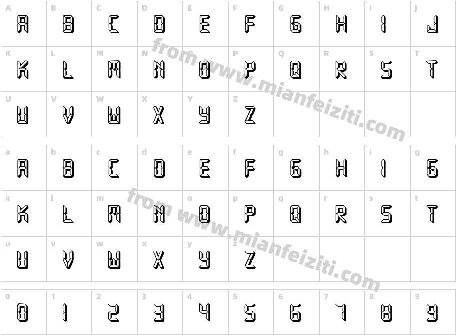 Fake Hope Regular字体映射图