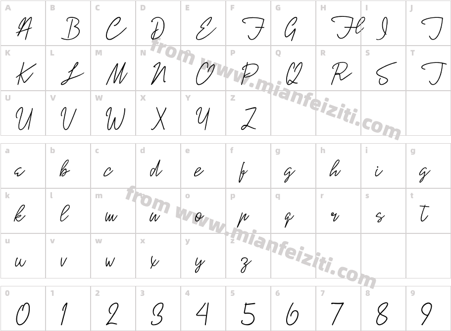 The Hague字体映射图
