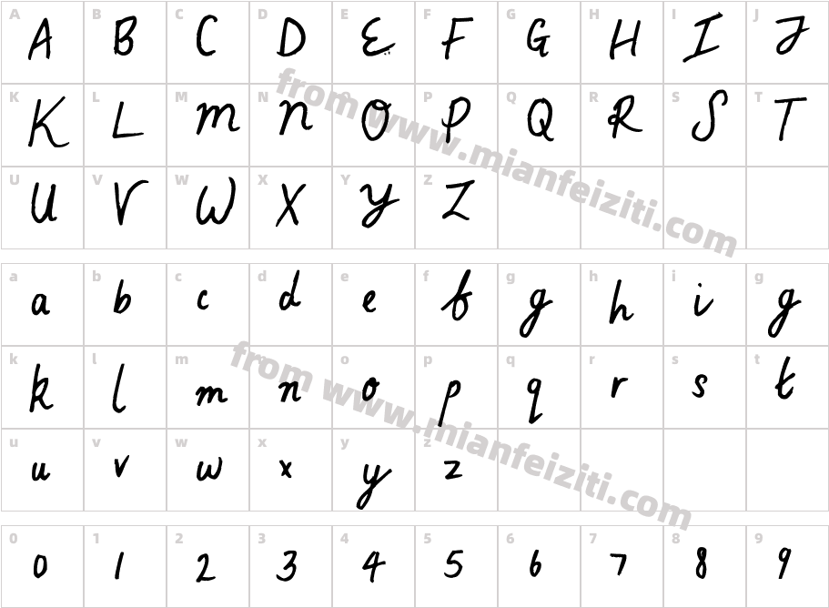 Top Of The World字体映射图
