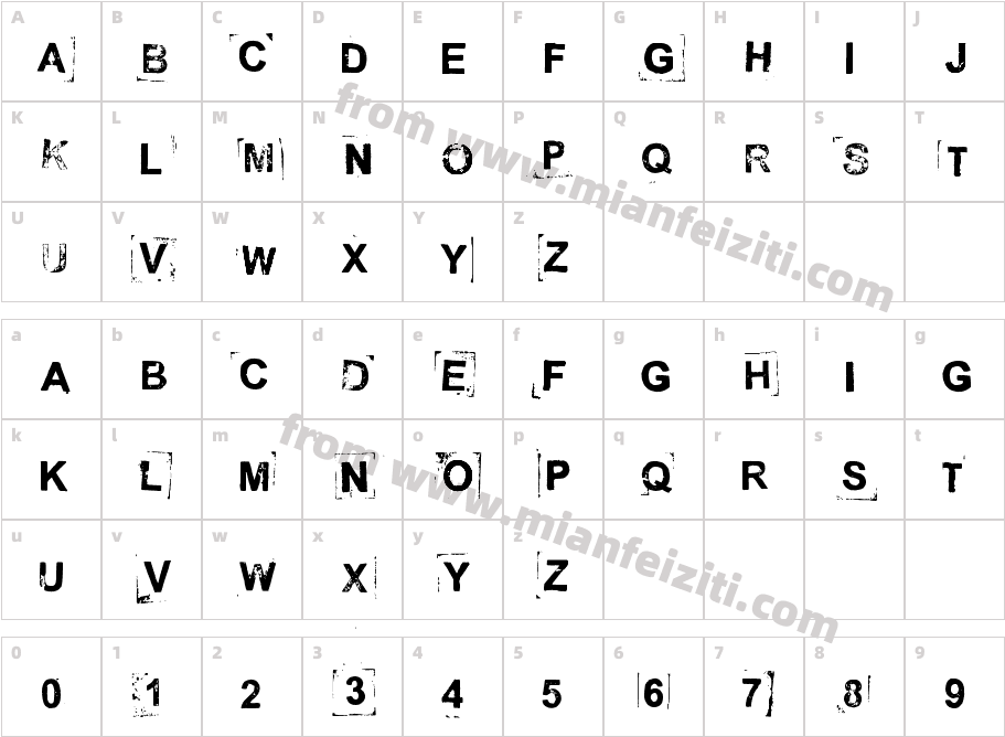 Break on through字体映射图