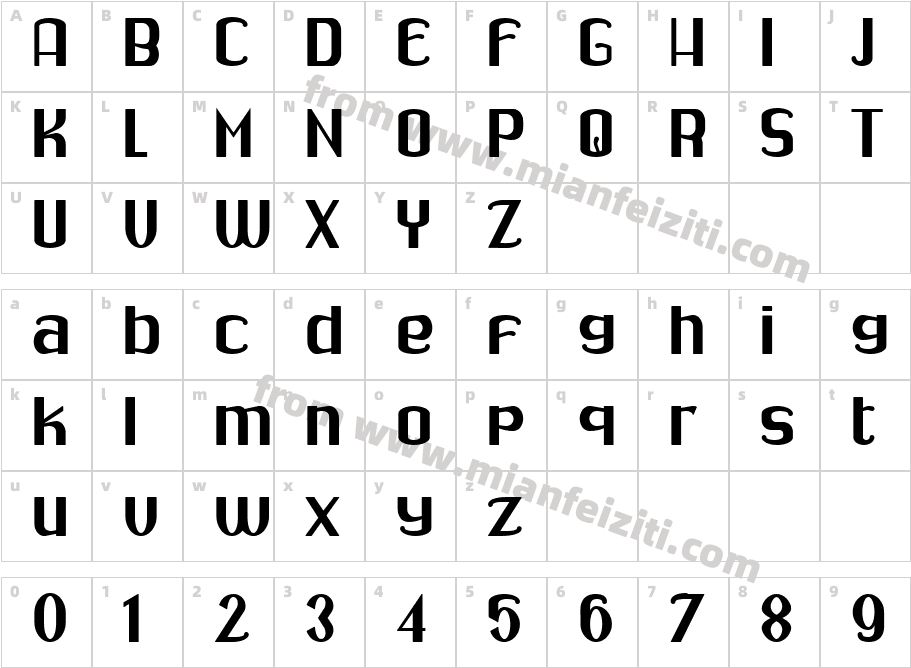 Drabe字体映射图