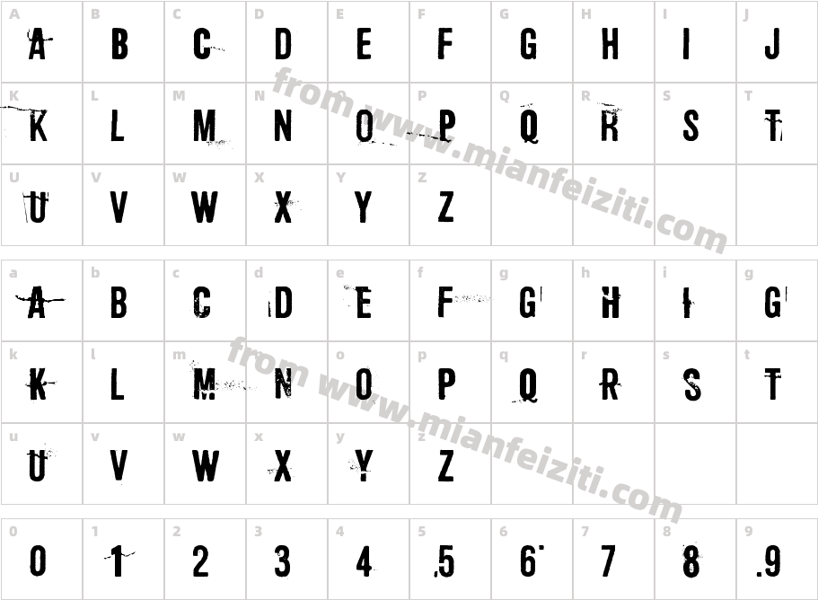 Sonic Barrier字体映射图