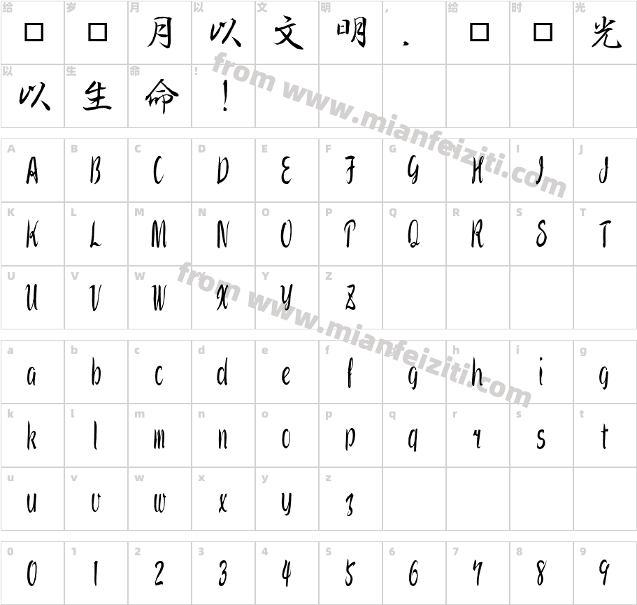 TT-JTC淡斎行書「彩」字体映射图