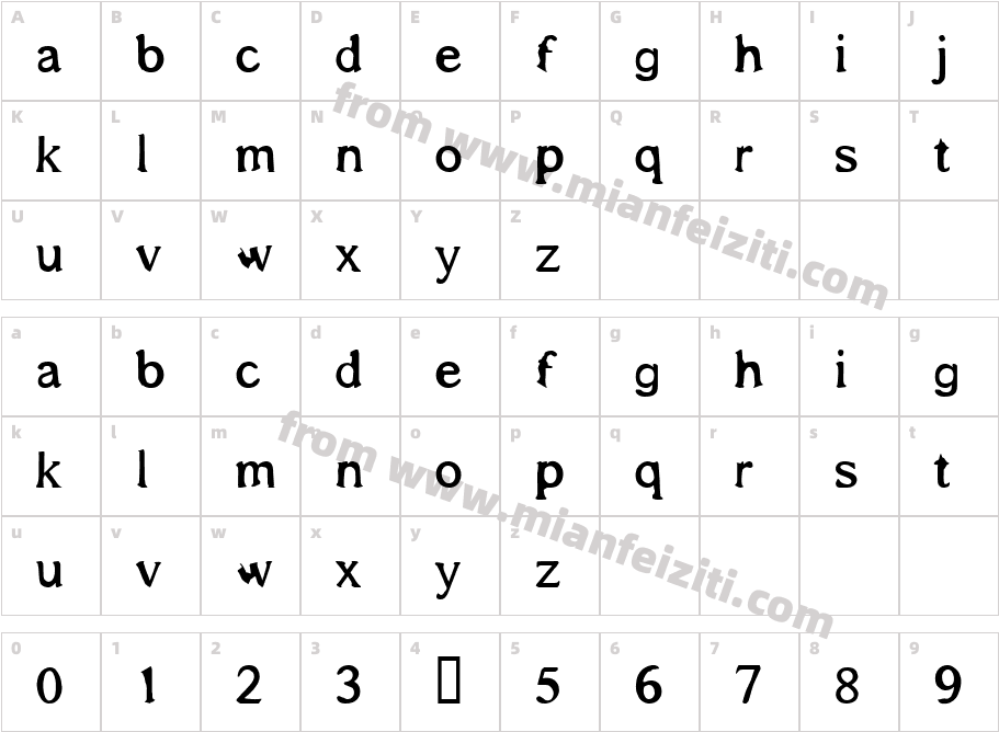 Shadows Around Us字体映射图