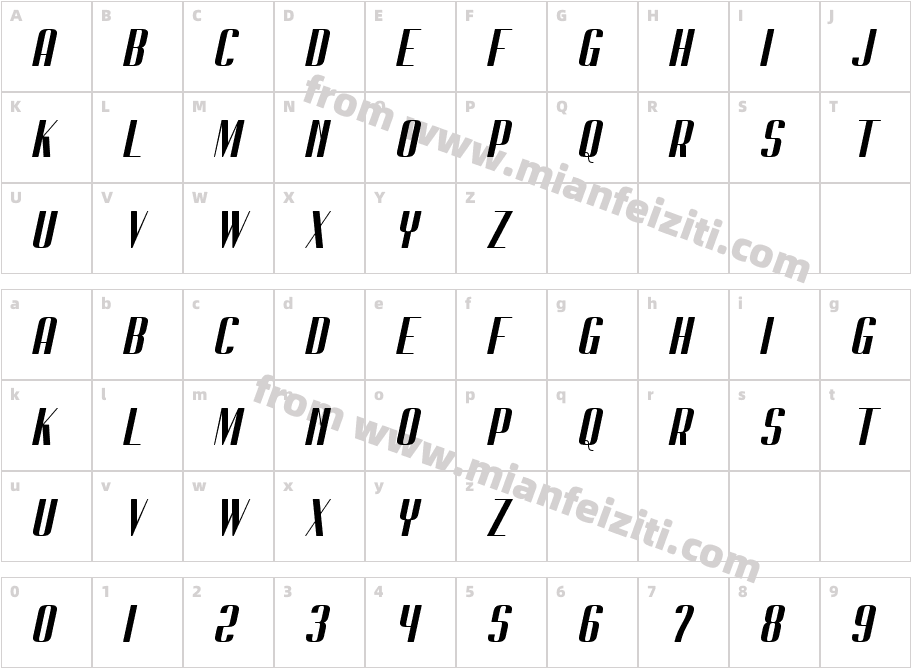 South Forest Duo Italic q Zxq1字体映射图