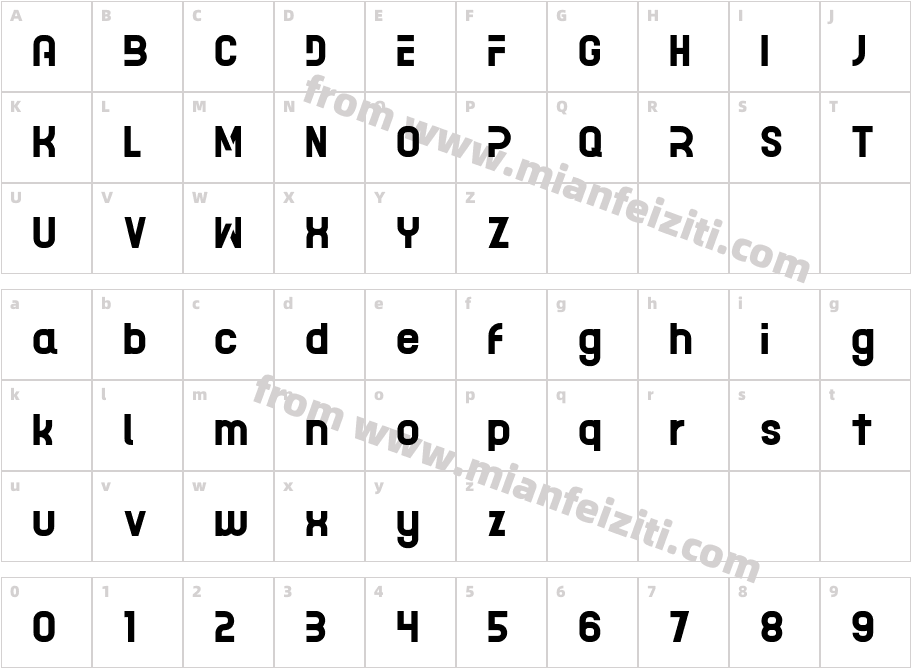 ACETONE字体映射图