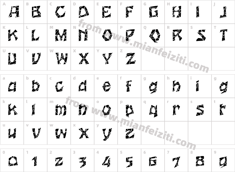 Woodcut Cracked Normal字体映射图