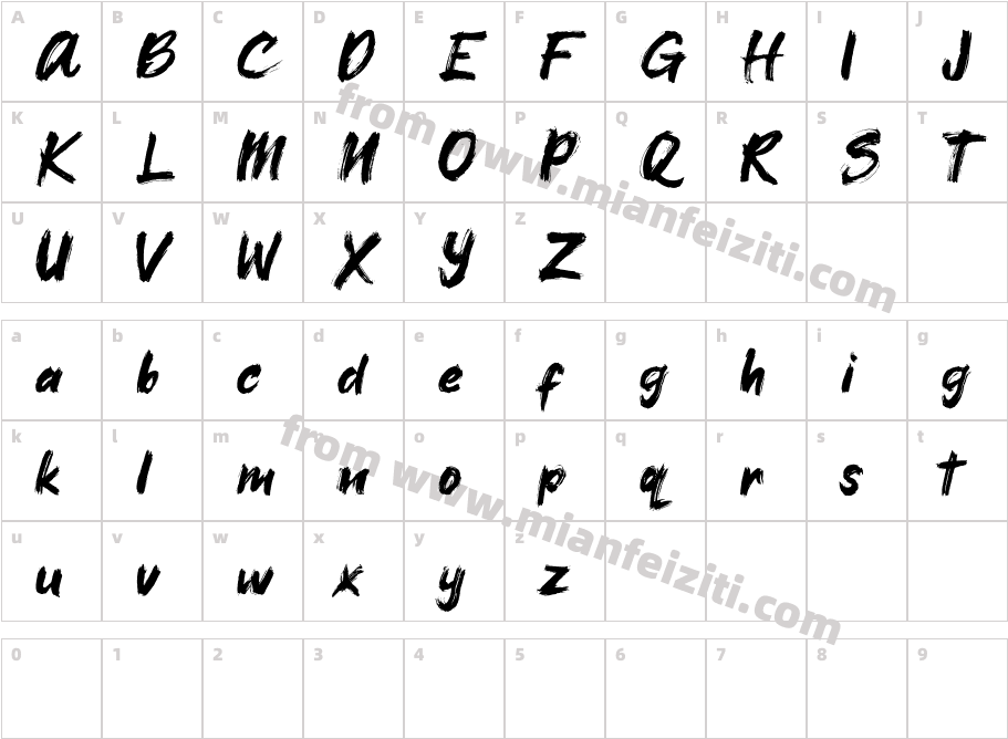 Xangda Shiny 2字体映射图
