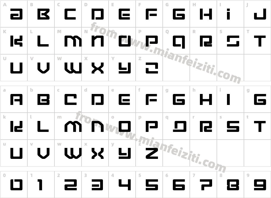 Early Warning Expanded字体映射图