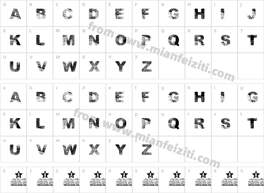 Conflict Personal Use Bold ax8ZK字体映射图