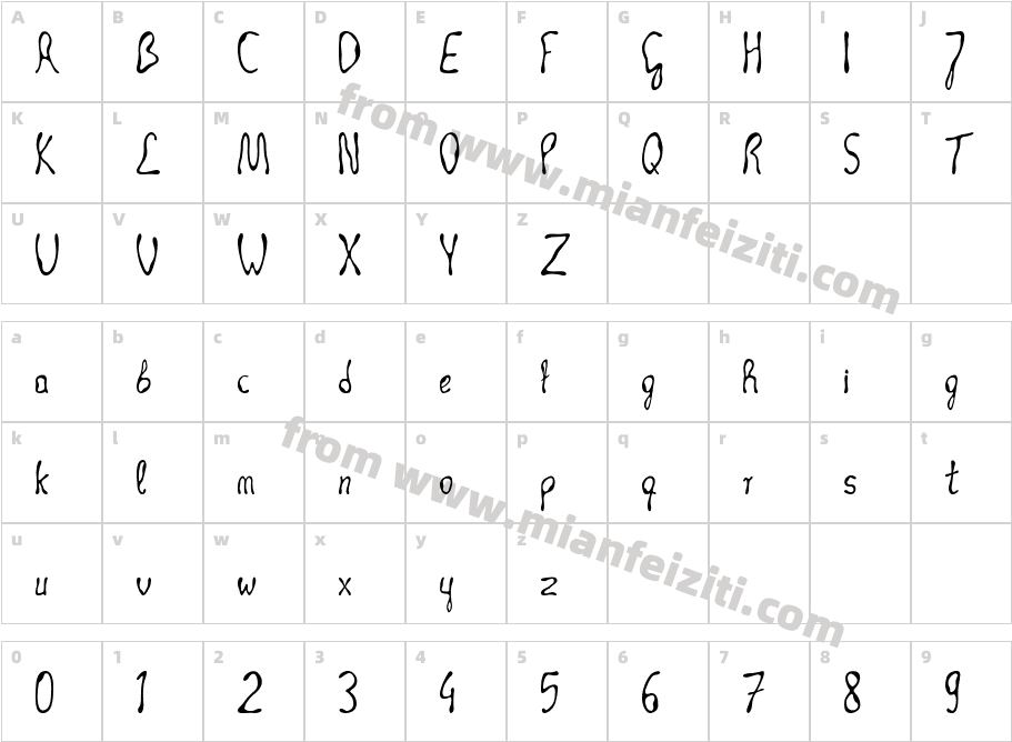 Occult Technique Regular字体映射图