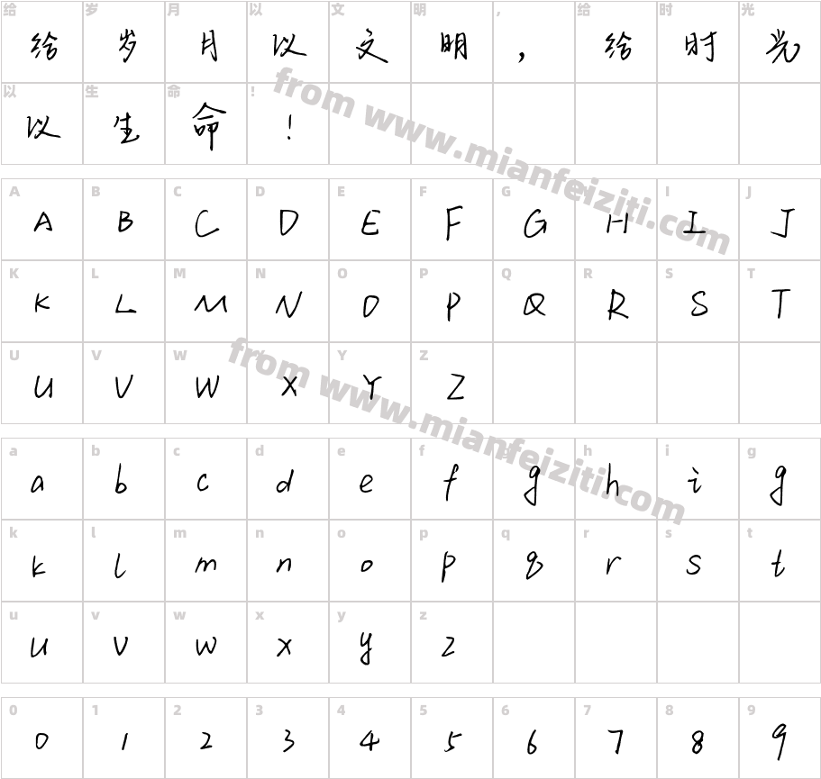 维多利亚的月光字体映射图