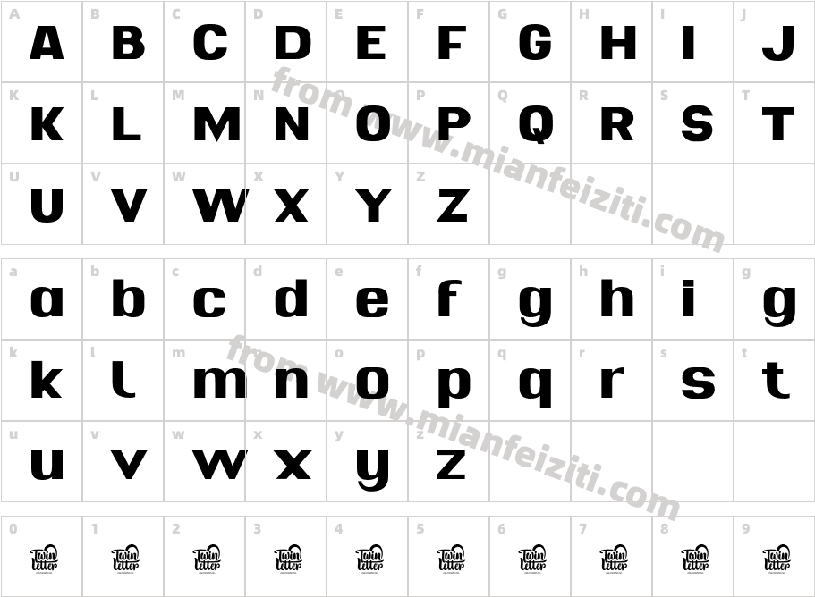 Fhayu Bold字体映射图