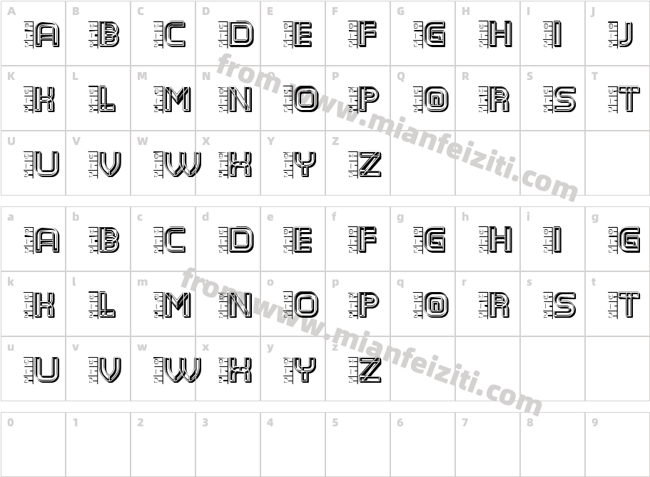 Ladybug Regular字体映射图