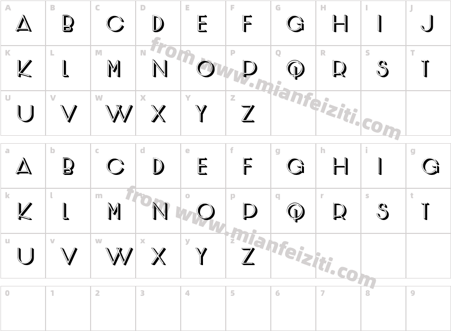 Naked Regular字体映射图