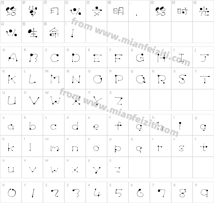 铁线泼墨字体字体映射图