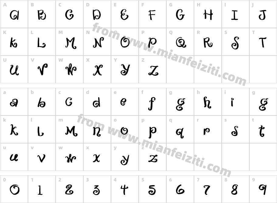 2 Peas Cherub字体映射图