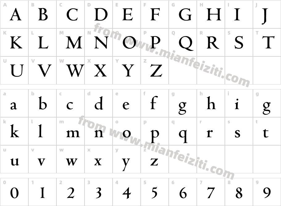 Cambridge Medium字体映射图