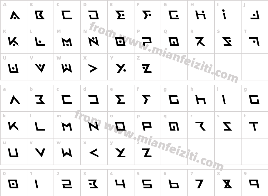 Iron Cobra Leftalic字体映射图