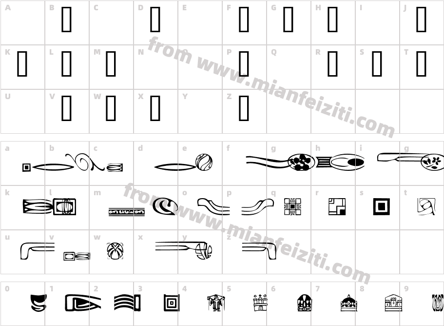 Journal Dingbats SixSSK字体映射图