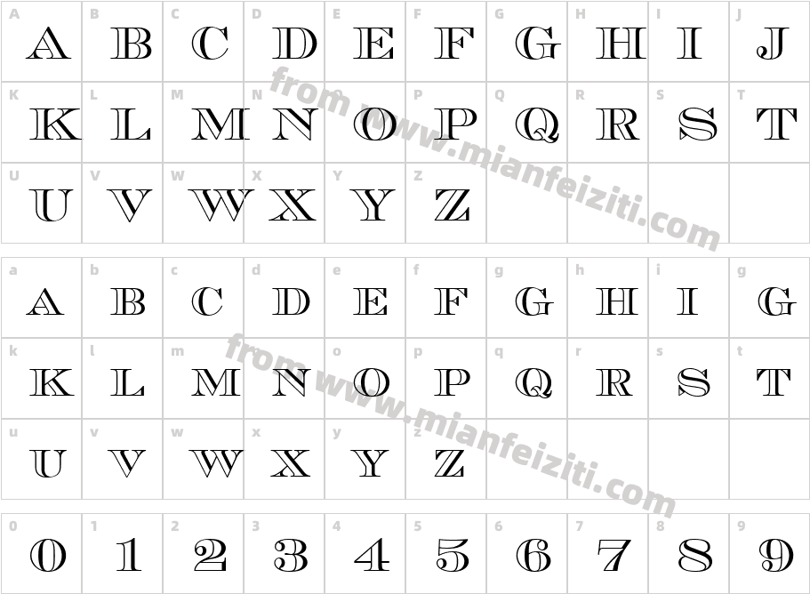 Chevalier_ Becker_ Open_ Caps字体映射图