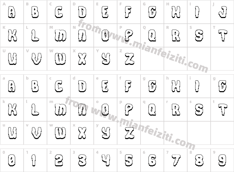 Cursed Law Shadow字体映射图