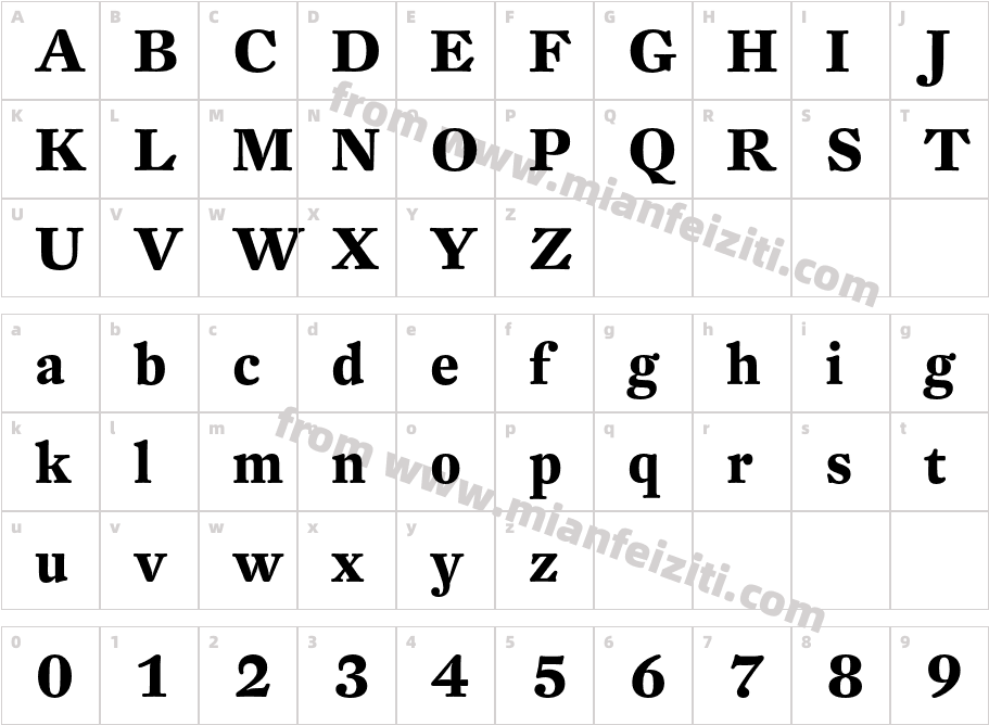 DTL FleischmannT Bold字体映射图