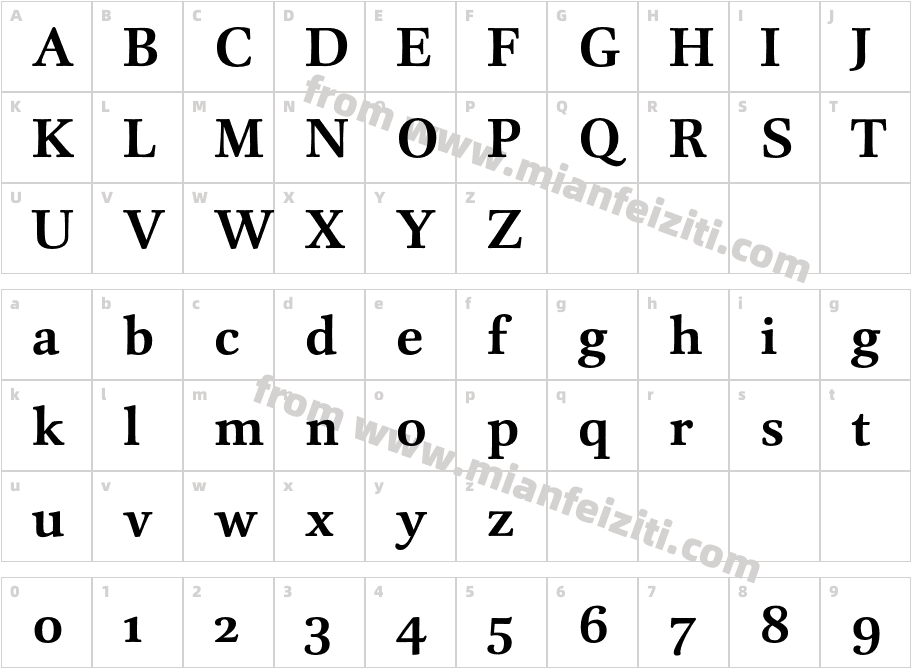 DTL UnicoST Bold字体映射图