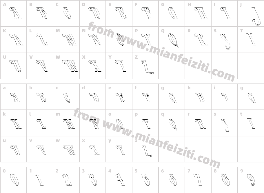 FZ JAZZY 23 HOLLOW LEFTY字体映射图