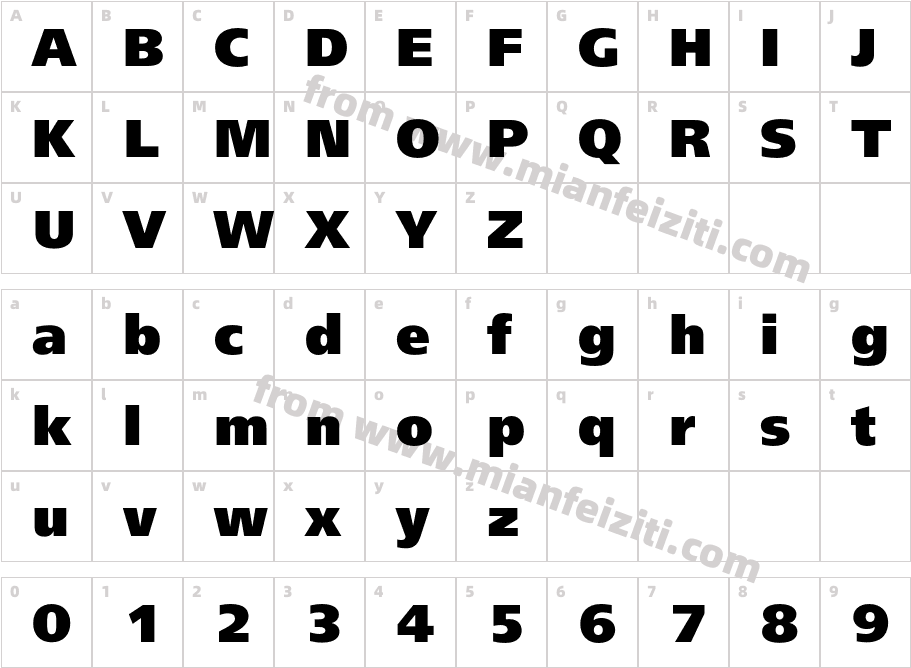Free Set BlackC_18652字体映射图