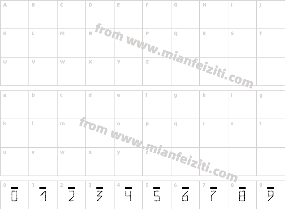 Post Index Rough字体映射图