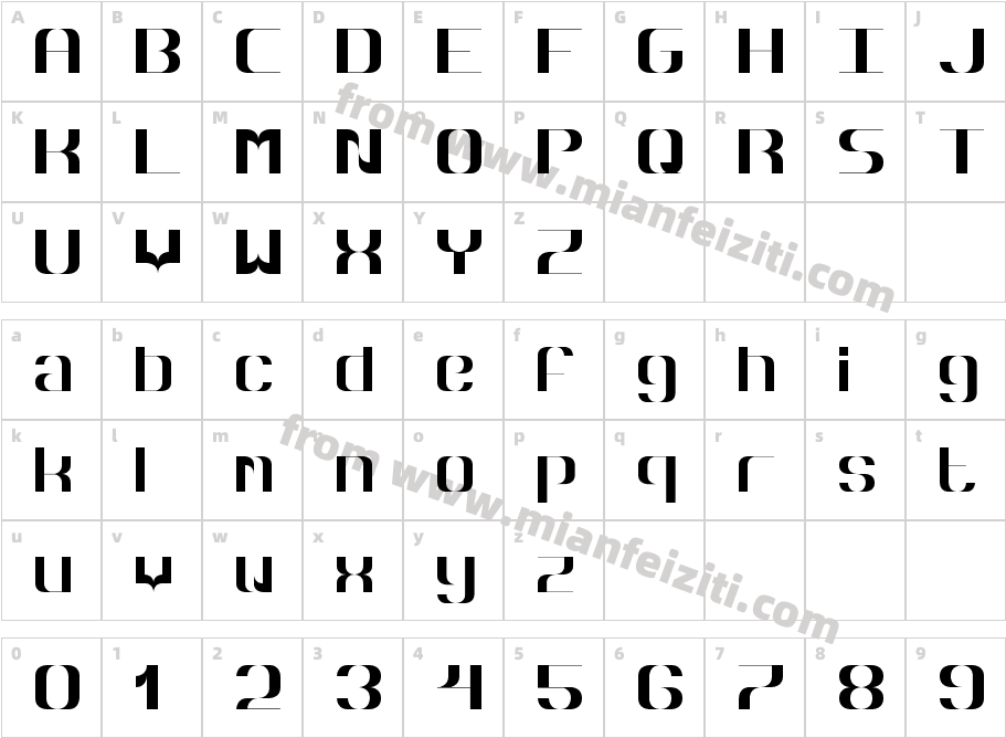 Hyperbola字体映射图