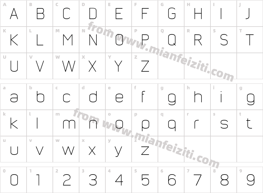 Nordstern Demo Light字体映射图