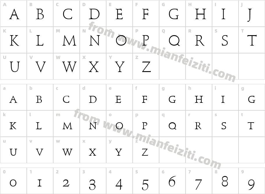 Schneidler MedSCT Ligh字体映射图